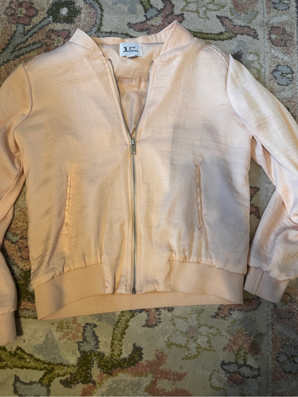 Jules & Leopold Pale Peach Bomber Jacket